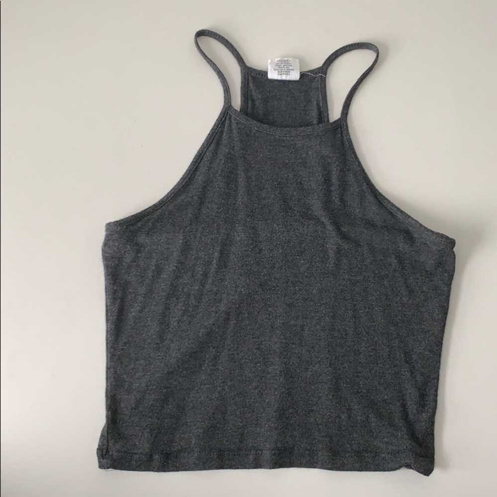 essentials gray crop top